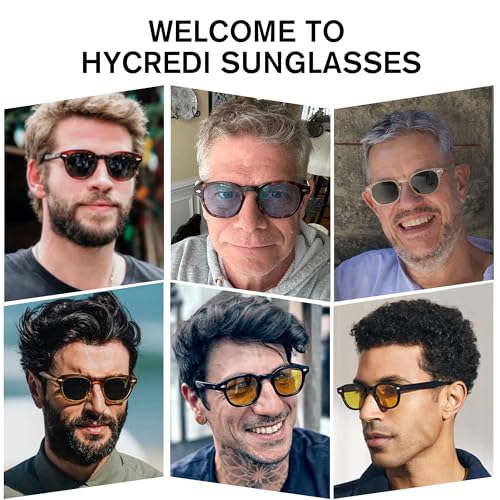 Hycredi Retro Round Sunglasses for Men Women - Vintage Circle Style Shades - 3 Pack Trendy Tinted Sun Glasses3