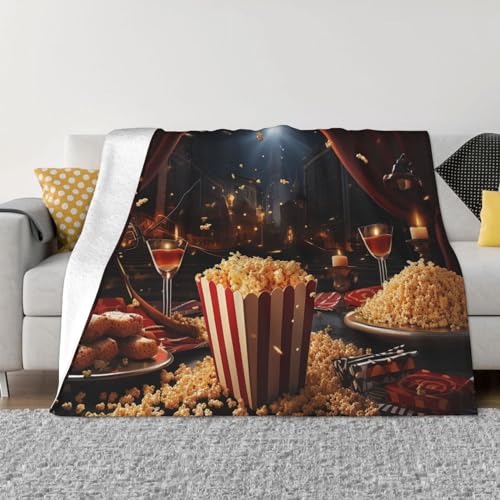 Couverture soirée cinéma imprimée, le cadeau parfait pour lit et canapé - 2