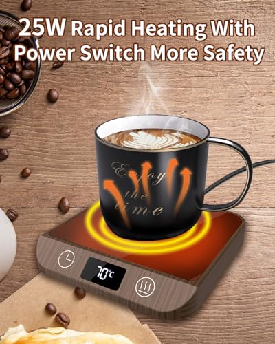MYMULIKE Mug Warmer, Electric Coffee Mug Warmer with 6 Temperature Settings (45°C-70°C) LED Display Smart Beverage Mug Warmer & Timer Auto Shut Off for Coffee, Tea, Milk, Ideal for Office or Home - Image 2