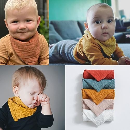 BDSHUNBF 6PCS Baby Bandana Dribble Bibs, Baby Bibs, Super Absorbent Drool Bibs with Adjustable Snaps - Image 4