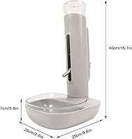 Vista 4 de Firlar Dispensador de agua de pie para mascotas, 23.0 fl oz, alimentador automático desmontable para mascotas, cuenco de pie para gatos y perros