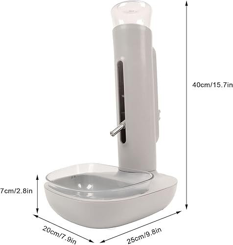 Miniatura 6 de Dispensador de agua de pie para mascotas, botella automática ajustable de 23.0 fl oz de altura con alimentador de alimentos desmontable para perros