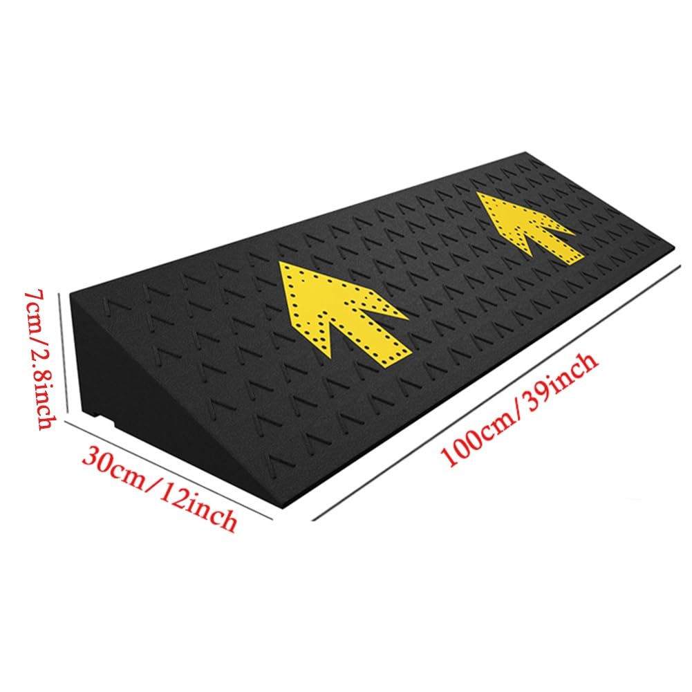Rampa Progowa o Długości 100 Cm, Ciężka Rampa Podjazdowa, Gumowa Rampa Krawężnikowa do Samochodów, Wózków Inwalidzkich, Rowerów, Motocykli (Color : Noir, Size : 7cm/2.8inch Rise)
