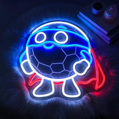 Image of Soccer Neon Sign for Wall Decor Light Up Sign Led Signs for Room Party Home Wall Decor USB Powered