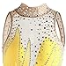 ZYDANC Yellow,XXXL,Handmade Girls' Outdoor Sport Roller Skating Dance Costume Figure Ice Skating Competition Dress Gymnastics Leotard