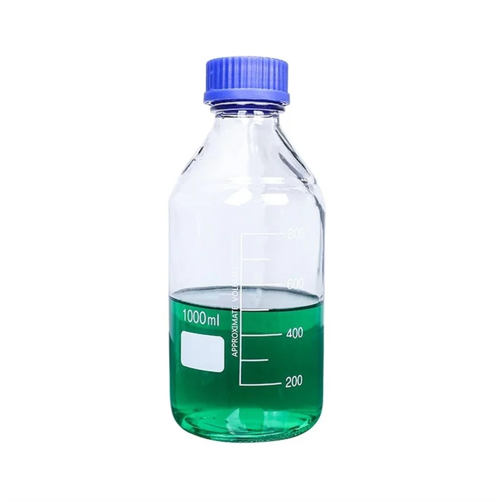 Bocca a vite for bottiglia di reagente da laboratorio con tappo blu in vetro trasparente trasparente for uso medico (50-1000 ml/set)(50-1000ML-Set)