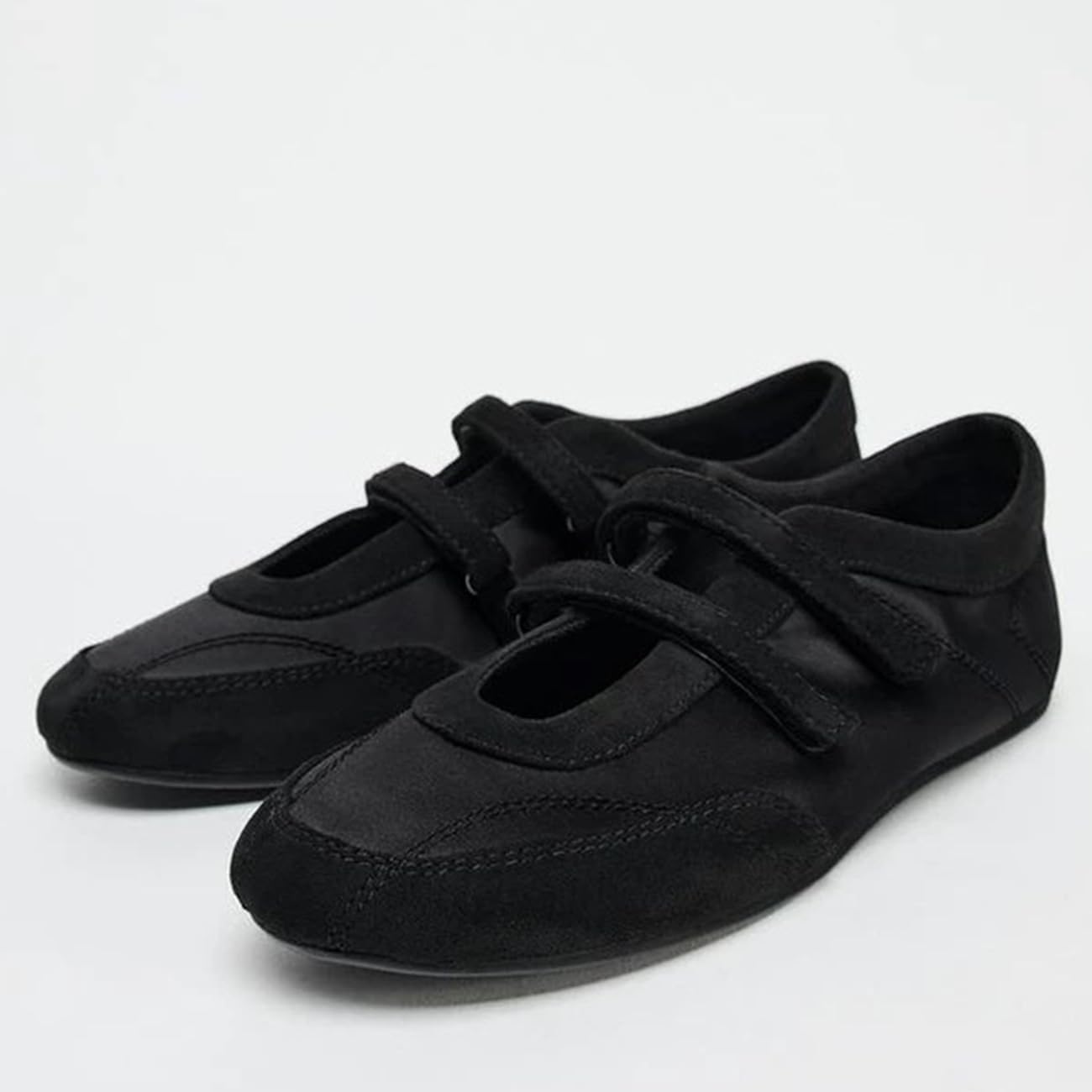 Casual Womens Elastic Strap Ballet Flats Slip On Round Toe Soft Ballerina Pumps