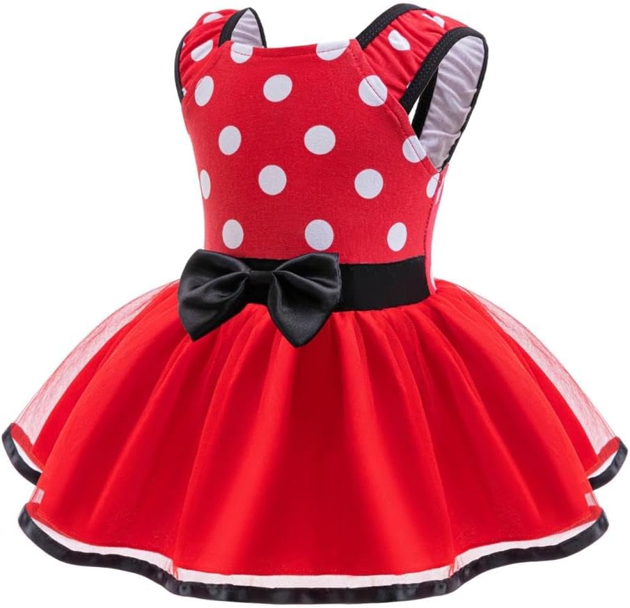 Dressy Daisy Infant Baby Girls Polka Dots Romper Costume Onesie Halloween Birthday Party Dress with Headband - Image 3