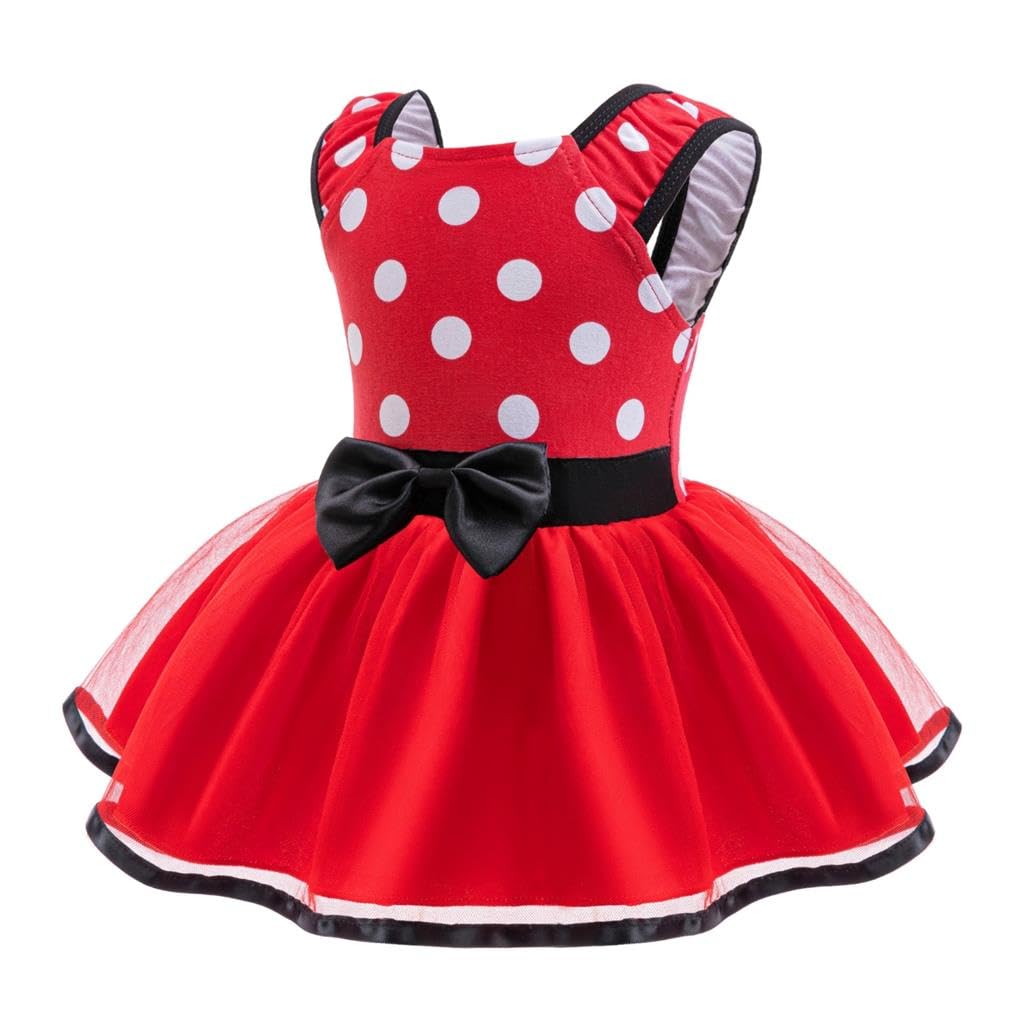 Lito Angels Baby Girls Mouse Fancy Dress Costume Infant Bodysuit Romper with Bow Headband Age 6-9 Months, Red - Image 3