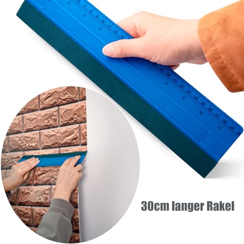 FOSHIO Tapezierwerkzeug, Tapete Glätten Werkzeug mit Bürsten,Schwamm Rollen,Schneidwerkzeug, Tapetenperforierer, Tapetenglättungs Werkzeug für Klebekontakt, Tapeten, Fensterfolie