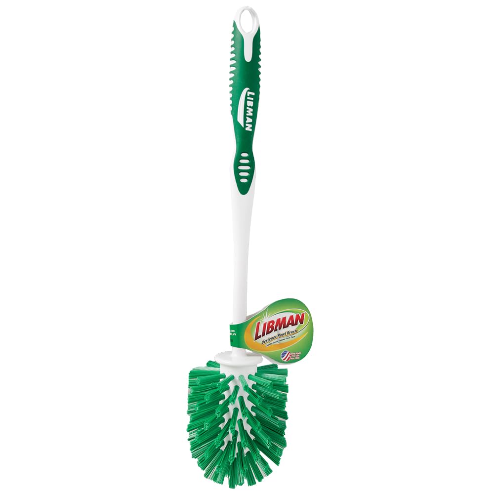 Libman Commercial 22 Round Bowl Brush, Polypropylene, 14" Total Length, Green and White (Pack of 6)