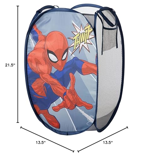 Image of Idea Nuova Spiderman Pop Up Hamper with Durable Carry Handles, 21'' H x 13.5'' W X 13.5'' L