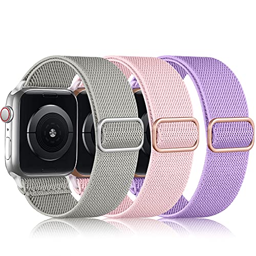 Image of DaQin 3 Pack Stretchy Solo Loop Compatible with Apple Watch Bands Men Women