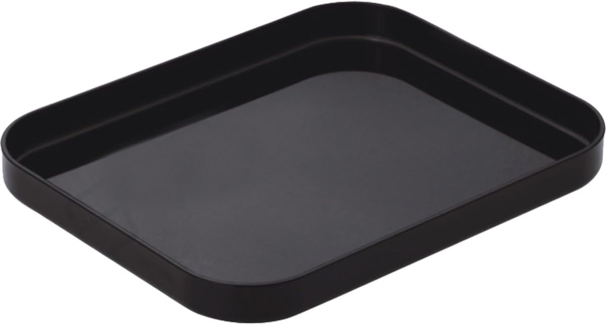 Rectangle Durable Acrylic Collection Serving Trays & Platter for Kitch, Beverage, Drink, Food or Bathroom (Black 25x20x2.4cm)