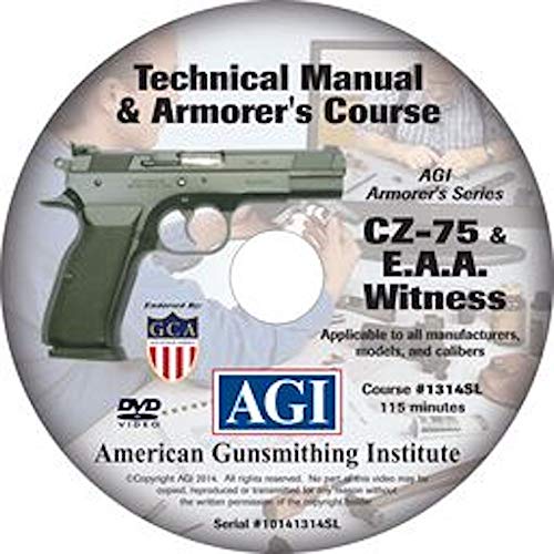 American Gunsmithing Institute Armorer’s Course Video on DVD for CZ-75, E.A.A Witness Pistols - Technical Instructions for Disassembly, Cleaning, Reassembly and More 