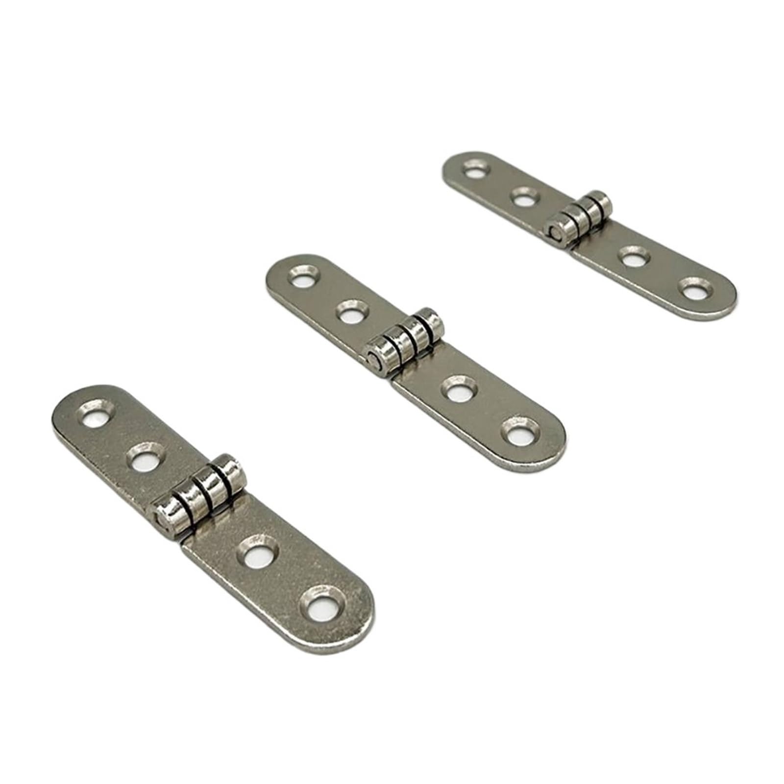 6Pcs Foldable Hinge Furniture Hardware Accessories Silver Flap Screw-On Hinges Metal Excluding Screws for Folding Furniture