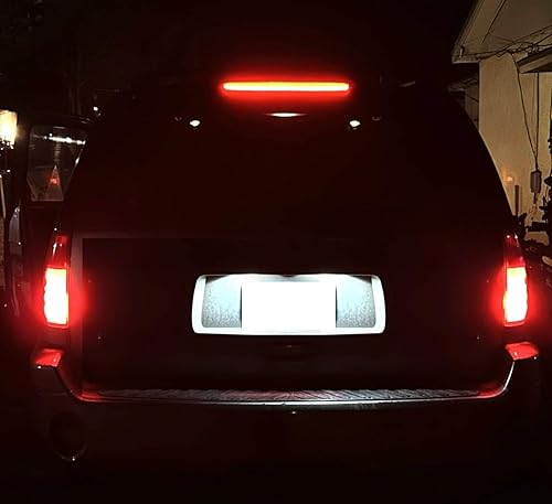 Miniatura 6 de iJDMTOY Conjunto de tercera luz de freno de montaje alto Len rojo oscuro compatible con Chevrolet 2002-2009 Trailblazer, GMC Envoy, Buick Rainier,
