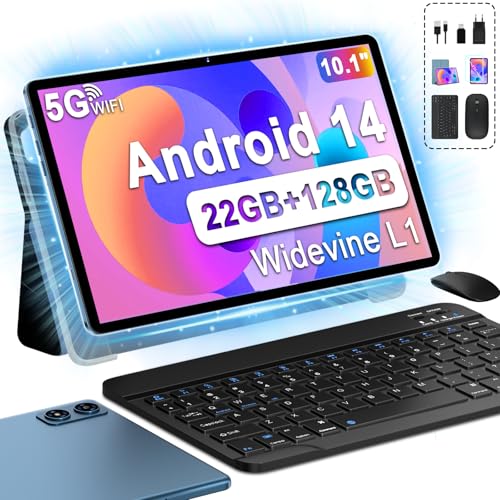 fezawio Tablet 10 Pulgadas Tablets Android 14, 22GB Ram+128GB ROM Octa-Core Tablets 5G WiFi, 8000...