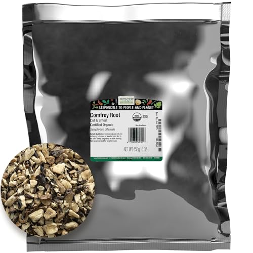 Frontier Co-op Comfrey Root Cut and Sifted Certified Organic Kosher | 1 lb. Bulk Bag | Symphytum officinale L.