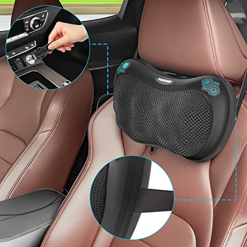 Shiatsu-Massagekissen Rückenmassagegerät mit 8 Knoten und 3 Speed Tiefengewebsknetung Leise Massagegerät für Hals Rücken Bein Nacken mit 1,8 m Stromkabel 1,2 m Autokabel - Image 5