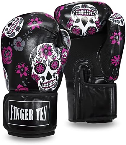 Guantes de boxeo mujer: 8, 10, 12, 14 oz, cuero sintético
