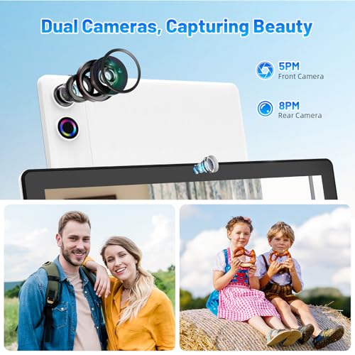 Image of 10.1 inch Tablet, Android 15 Tablets with Octa-Core, 20G RAM 64 ROM 1 TB Expansion, 1280 x 800 IPS Touch Screen, 8H Battery, Wi-Fi 6, BT 5.4, Dual Camera, Android Tablets(White)