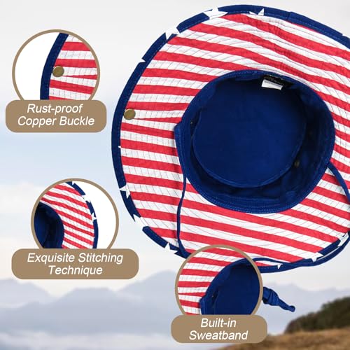Image of Bucket Hat Wide Brim UV Protection Sun Hat Boonie Hats Fishing Hiking Safari Outdoor Hats for Men and Women