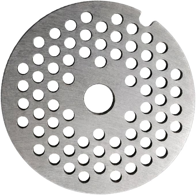 1 Pack #22 Meat Grinder Plate Disc Blade, Reversible Use Cutting Disk with Outer Diamter 3-3/16" 81mm Meat Discharging Outlet Hole 3/16" 4.5mm (Fine Grinding)