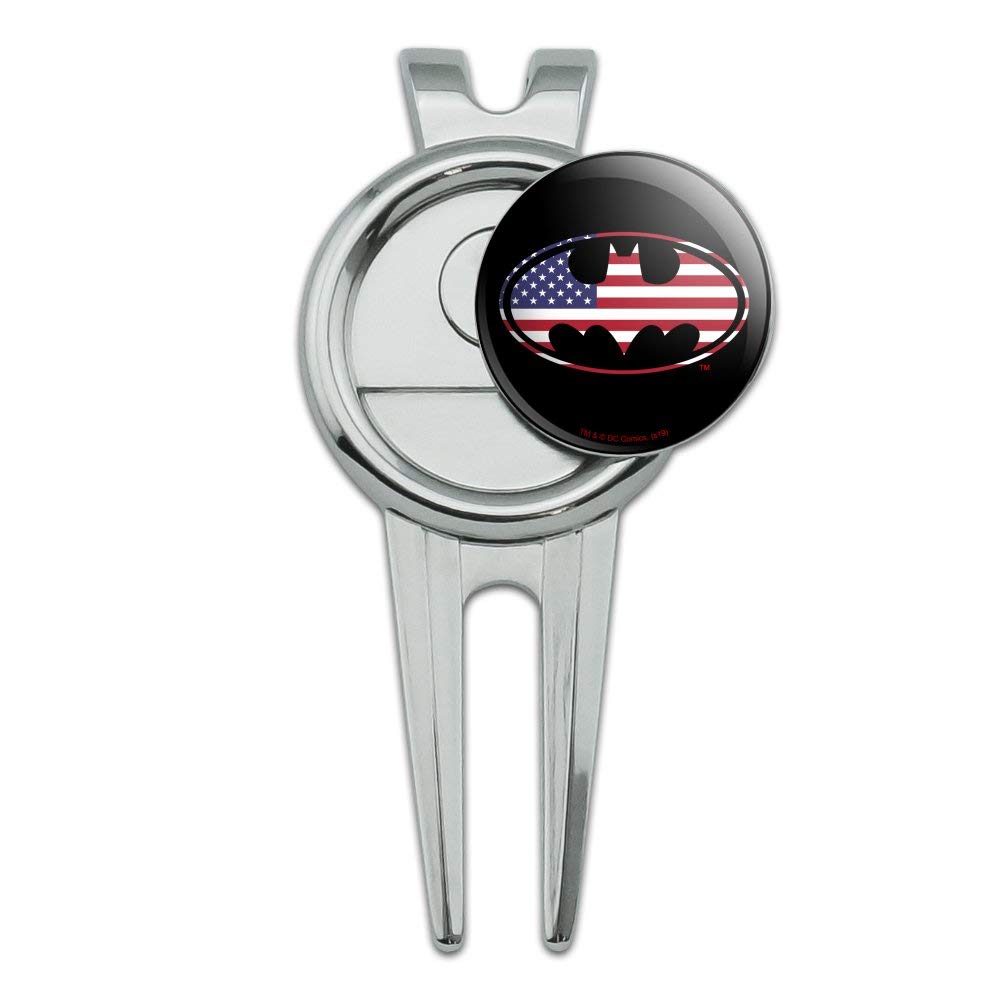 GRAPHICS & MORE Batman USA American Flag Shield Logo Golf Divot Repair Tool and Ball Marker