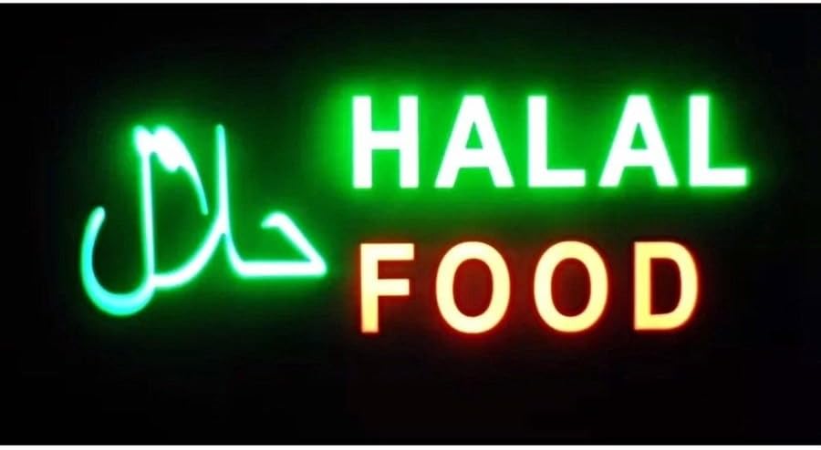 Neon Halal Food Multi Display Flashing Sign Shop Take Away Signs Muslim Carryout