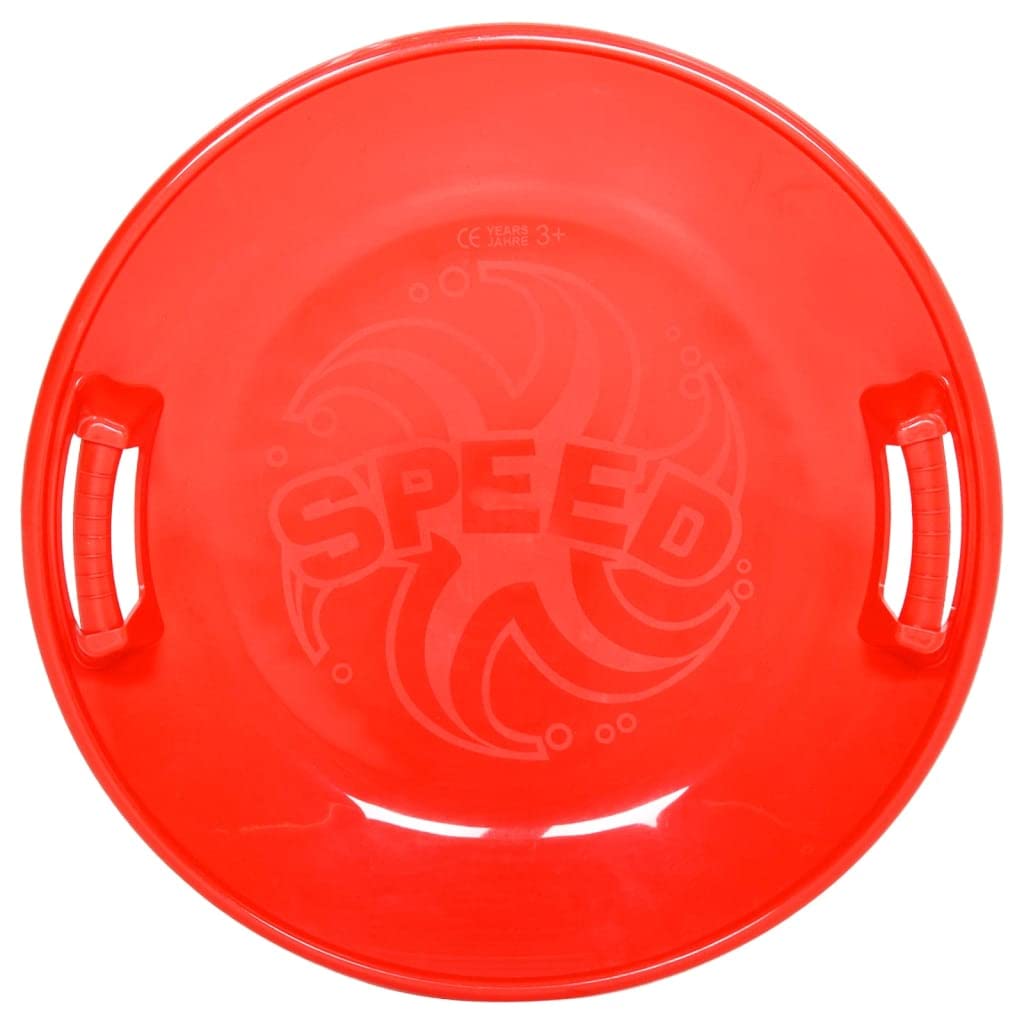 INLIFE Luge Enfant Luge Ronde Rouge 66.5 cm, Luge de Neige Stable pour Enfants à Partir de 3 Ans avec Siège Coulé Anti-Glissement, Capacité Max 50 kg, en Polypropylène Résistant au Froid -28°C