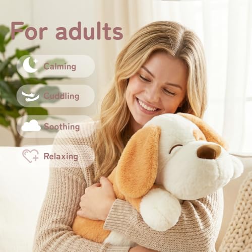 Image of Niuniu Daddy Weighted Dog Stuffed Animal for Kids & Adults, 17 inch | 2.8 lbs Weighted Plushies Pillow for Sleeping and Calming, Cute Lying Plush Toy Large Huggable Gift for Everyday Comfort
