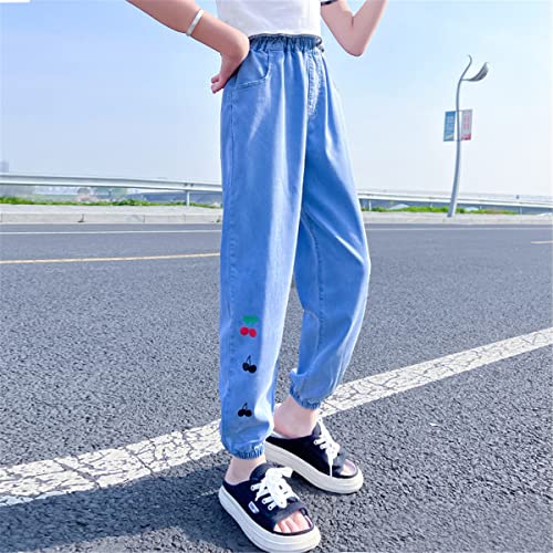 Big Girls Kids Wide Straight Leg Pants Jean Denim Pants Cool Sport Casual Loose Fit Street Jeans Trousers4