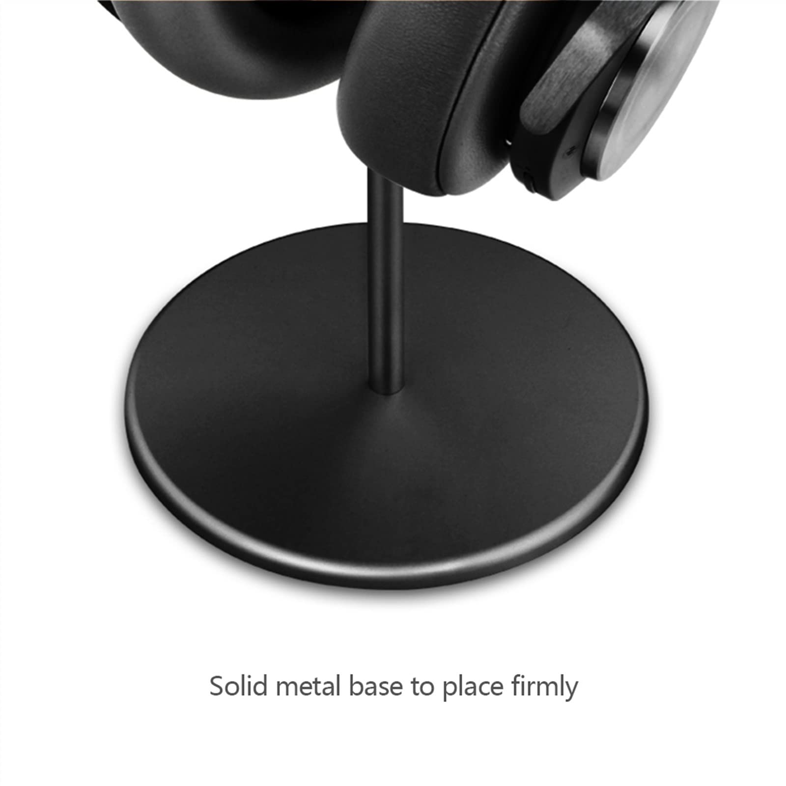 Soporte para auriculares Percha Soporte for auriculares de madera de nogal y aluminio, soporte for auriculares for juegos de nogal natural con base sólida y pesada for exhibición de escritorio de mesa