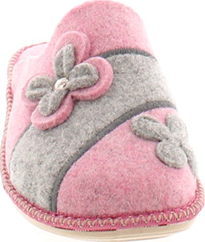 Womens 12217 Natural Wool Flower Cozy House Slippers Made in4