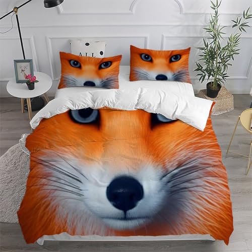 Housse de couette fox 260x220 animaux lit super king microfibre pour des nuits douces de garçon - 6
