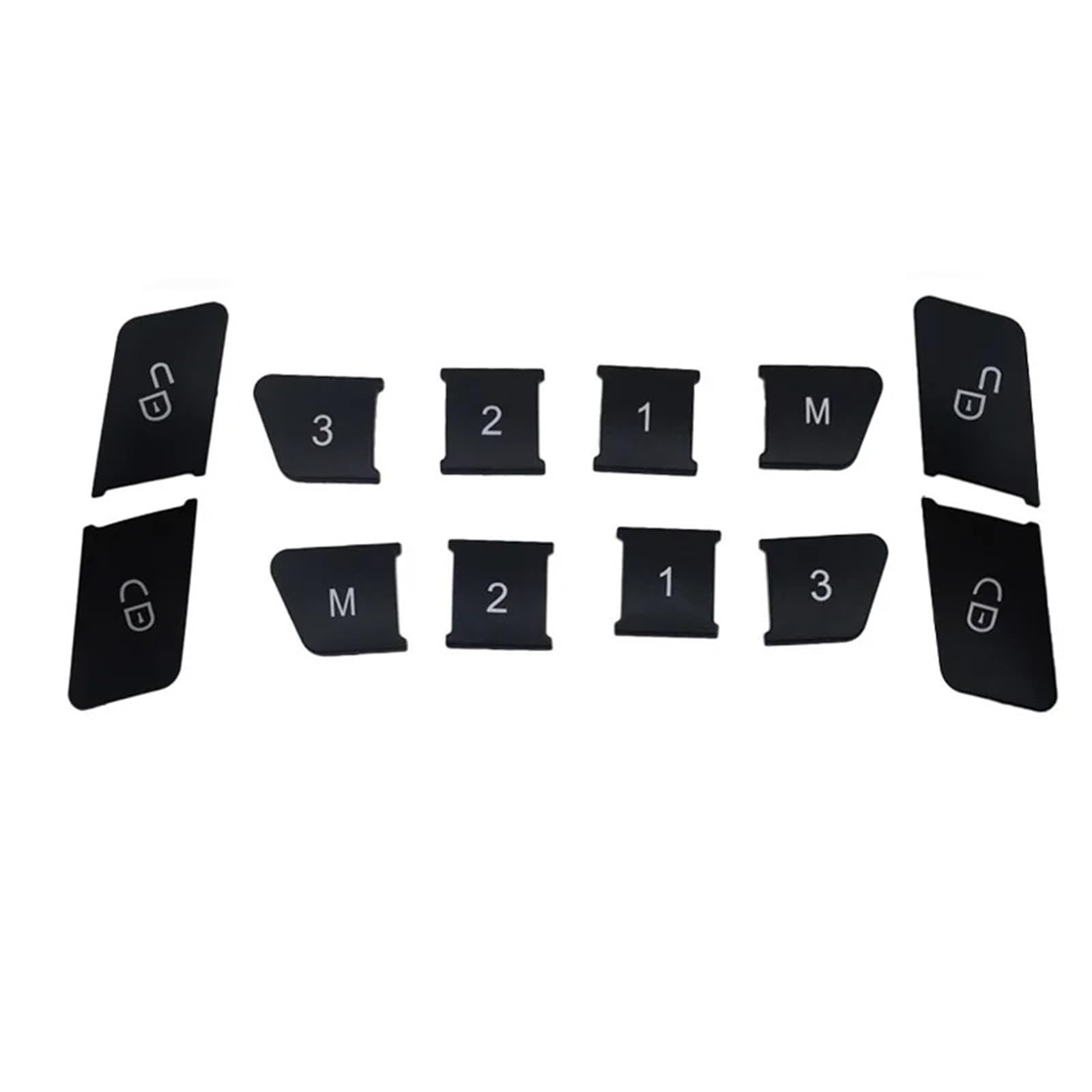 Button Repair Stickers Compatible with Benz for E Class for W204 W212 Car Steering Wheel Button Door Unlock Memory Window Lift Sticker(Black,Size3)