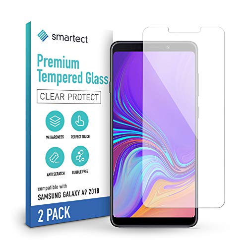 smartect Cristal Templado para Móvil Samsung Galaxy A9 2018 [2 Unidades] - Protector de pantalla 9H - Diseño ultrafino - Instalación sin burbujas - Anti-huella