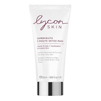 Lycon Superfruits 3 Minute Detox Mask, Antioxidant Face Mask with Australian Botanicals, Purifying Clay Mask for Normal to Oily Skin - 50ml