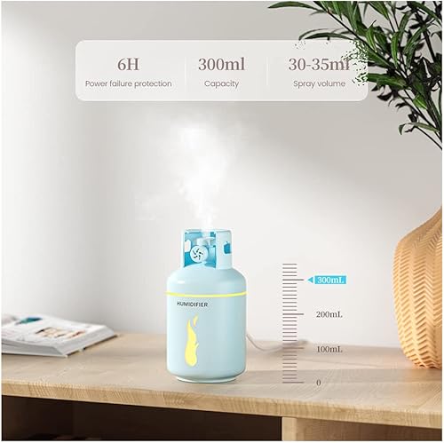 Miniatura 6 de TTPP Humidificador 3 en 1 con luz nocturna pequeño ventilador 10.1 fl oz portátil mini coche USB humidificador para el hogar coche dormitorio