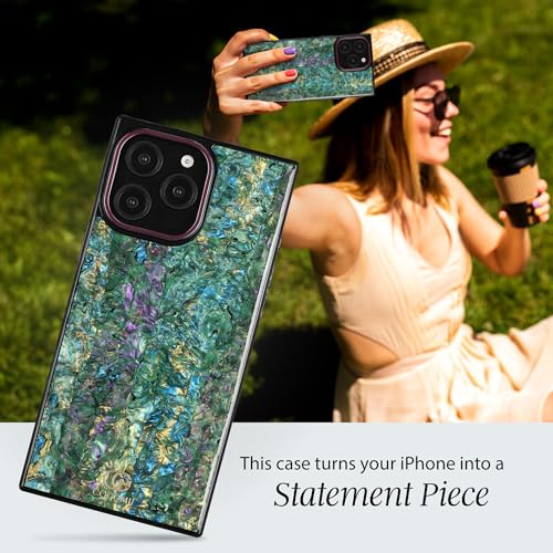 Image of COCOMII Rectangle for iPhone 16 Pro Case, Aurora Abalone Shell