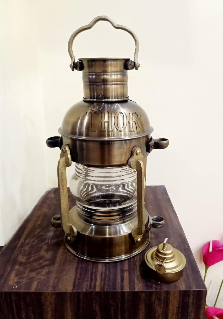 Large Maritime Antique Boat Lantern Vintage White Glass Oil Lamp Maritime Ship Lantern Rustic Vintage Home Decor Gifts