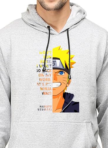 Image of Khakey Mens Cotton Hoodies | Naruto Hoodies for Men | Anime Hoodies for Men