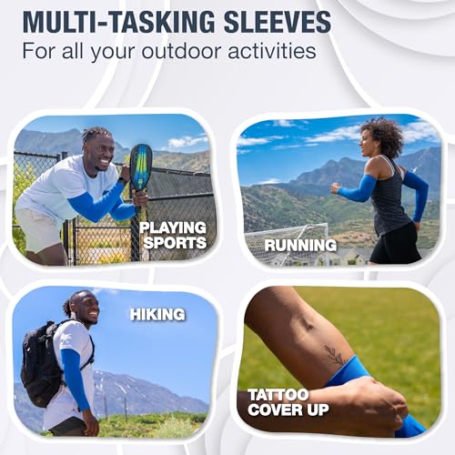 Image of SportsTrail Cooling Arm Sleeves for Men & Women - Breathable, UV Sun Protection, Sports Arm Sleeves for Women, Men & Youth
