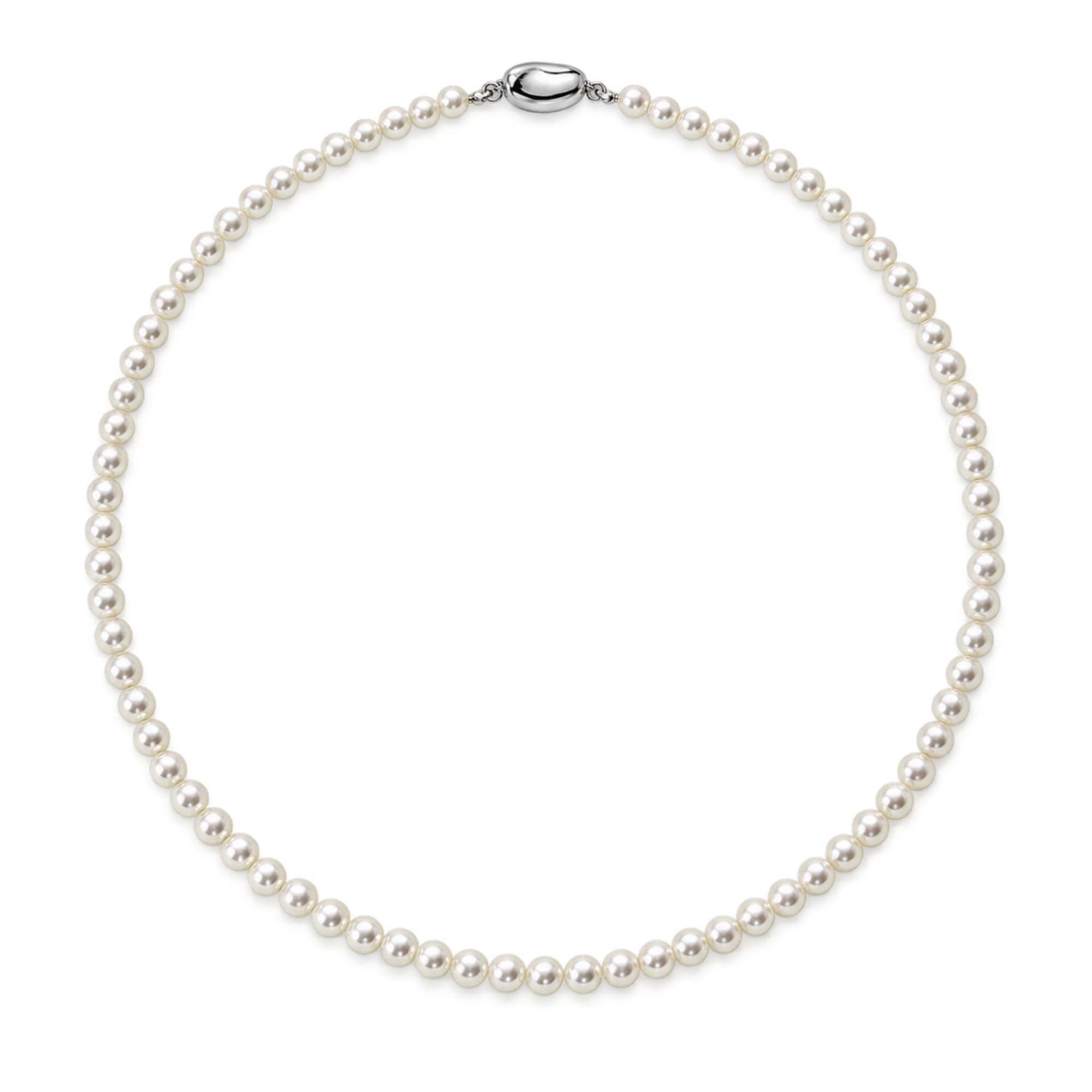 3MM Anti Tarnish Sleek Pearl Necklace for Men 15 Inches | Aesthetic Accessories for Men Minimal Neck Chain for Boys | Stainless Steel Necklace for Boys, Gifts for Him