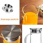 GuDoQi 1.4L Carafe d'eau, Borosilicate de verre Pitcher avec lis, Iced Tea Patcher, boisson froide chaude Café Boissons Carafe