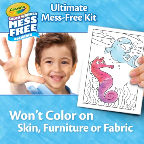 Image of Crayola Color Wonder Mess Free Coloring Kit (50+ Pcs), Toddler Art Set, Mess Free Markers & Coloring Pages, Toddler Travel Activity, Gifts, 3+