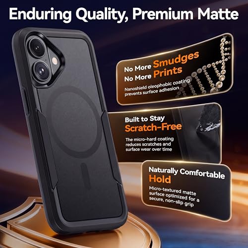 MZHGXKI Protective for iPhone 17 Case [with Screen Protector], Black - image 7