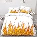 Superking Poszwy na kołdrę w kolorze pomarańczowym i miękkiej mikrofibry, 3 sztuki, z 2 poszewkami na poduszki, poszewka na kołdrę z nadrukiem, poszewka na kołdrę 260 x 220 cm
