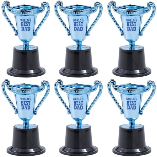 Fun Express Blue World’s Best Dad Trophies - 12 Pc.